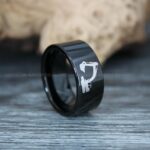 Backhoe Ring, Excavator Ring, Tractor Ring, Construction Machinery Ring, Backhoe Jewelry, Excavation Machinery Ring, Bulldozer Ring, Black Tungsten Wedding Ring, Black Tungsten Ring