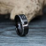 Flying Pheasant Rings, Pheasant Wedding Rings, Pheasant Hunting Ring, Hunting Jewelry, Black Wedding Band, Duck Hunting Ring, Pheasant Hunting, Black Pheasant Band