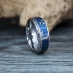 Flying Pheasant Rings, Pheasant Wedding Rings, Pheasant Hunting Ring, Hunting Jewelry, Blue Wedding Band, Duck Hunting Ring, Pheasant Hunting, Blue Pheasant Band