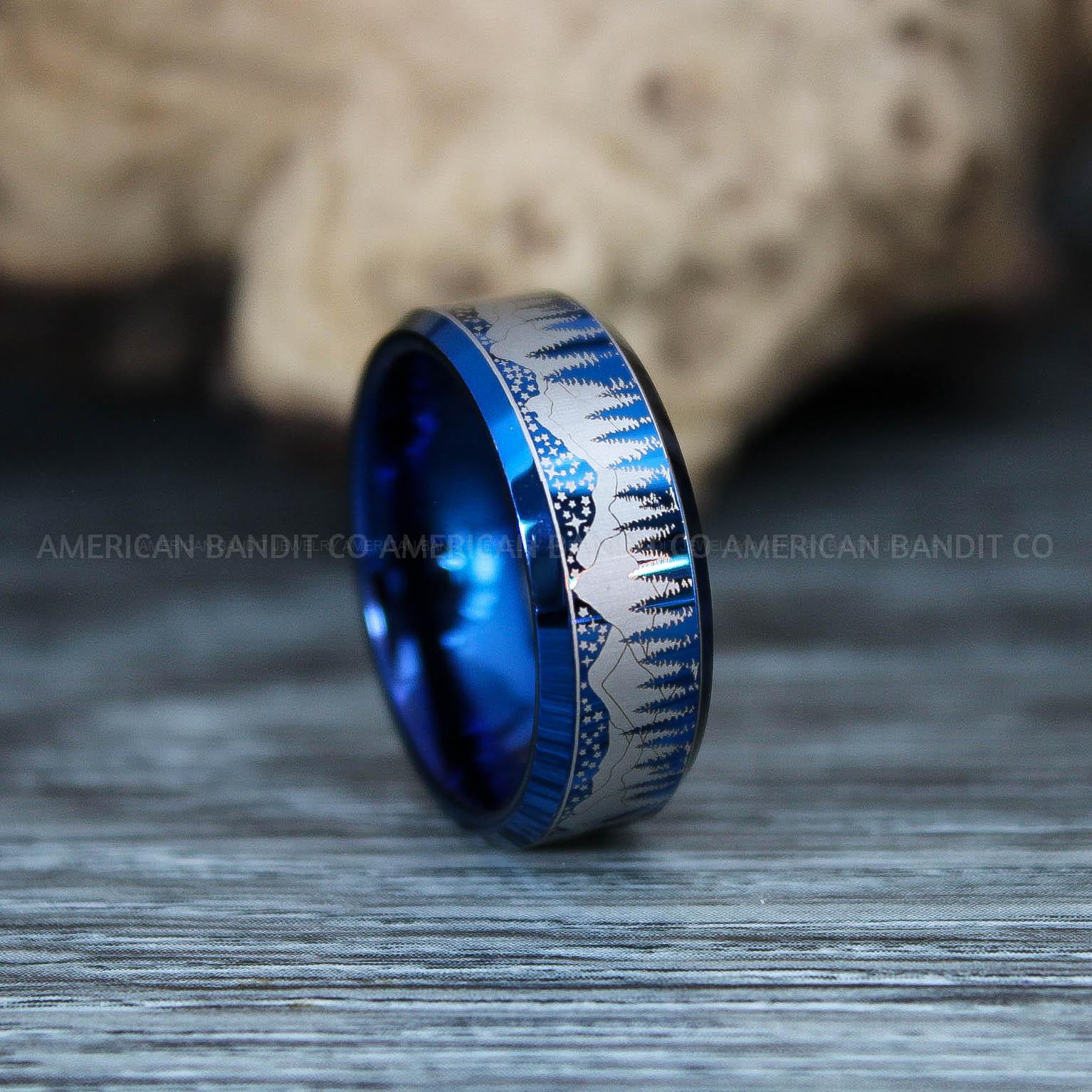 IMG_9818 Forest Scene Ring, Forest Ring, Fir Tree Ring, Forest Jewelry, Mountain Range Ring, Mountains Scene Ring - Image 1