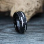 Tactical Knife Ring, Combat Knife Ring, Military Knife, Marines Knife Ring, Army Knife Ring, 8mm Black Tungsten Ring, Black Wedding Band
