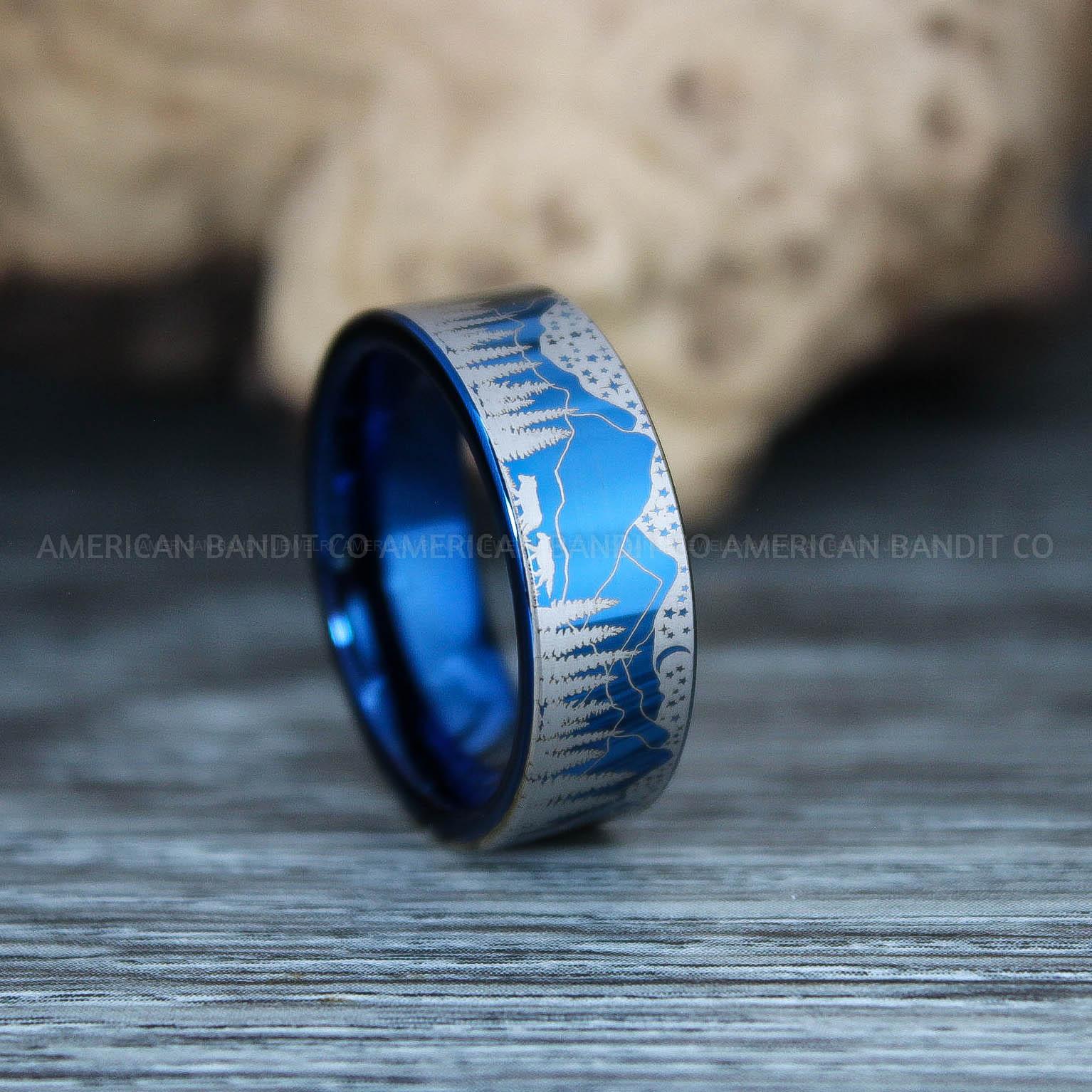 IMG_9821 Forest Scene Ring, Forest Ring, Fir Tree Ring, Forest Jewelry, Mountain Range Ring, Mountains Scene Ring - Image 1