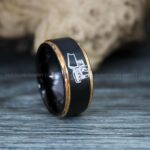 Backhoe Ring, Excavator Ring, Tractor Ring, Construction Machinery Ring, Backhoe Jewelry, Excavation Machinery Ring, Bulldozer Ring, Black Tungsten Wedding Ring, Black Tungsten Ring