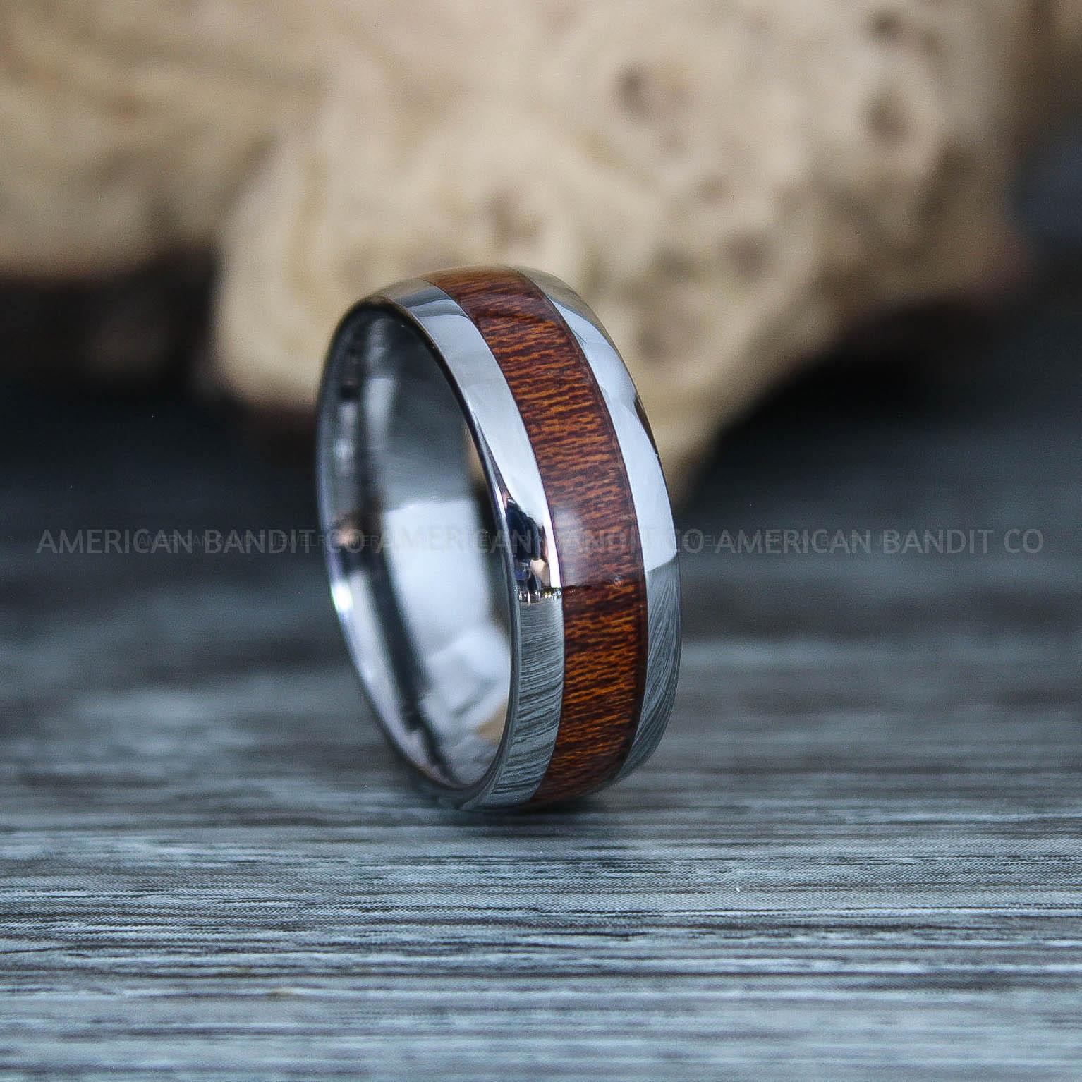 IMG_9834 Wood Ring, Wood Wedding Band, Wood Wedding Ring, Silver Wedding Ring, Silver Wedding Band - Image 1
