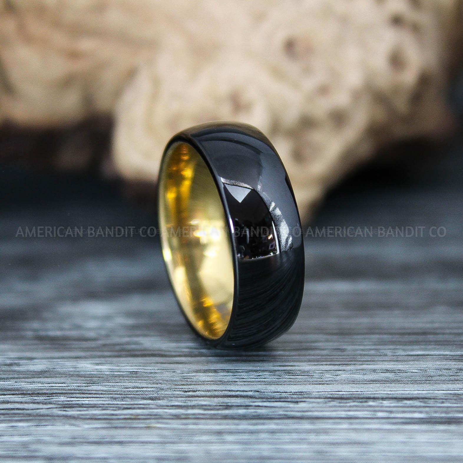 IMG_9865 Black Ring, Black Wedding Ring, Black Wedding Band, Black Tungsten Wedding Ring - Image 1