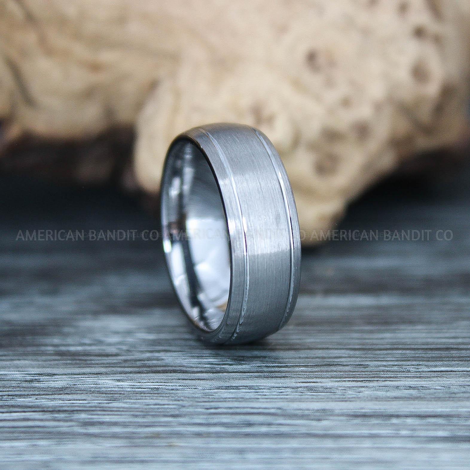 IMG_9866 Silver Ring, Silver Wedding Ring, Silver Wedding Band, Silver Tungsten Wedding Ring - Image 1