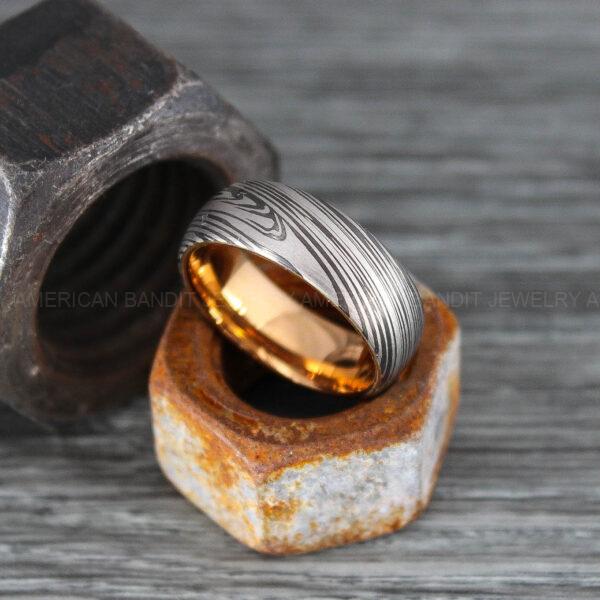 IMG_0329 Damascus Steel Rings, Damascus Steel Wedding Rings, Damascus Steel Wedding Bands, Black Wedding Ring, Black Damascus Steel Wedding Ring