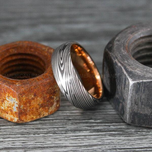 IMG_0332 Damascus Steel Rings, Damascus Steel Wedding Rings, Damascus Steel Wedding Bands, Black Wedding Ring, Black Damascus Steel Wedding Ring