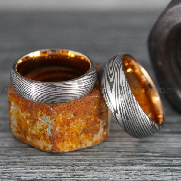 IMG_0336 Damascus Steel Rings, Damascus Steel Wedding Rings, Damascus Steel Wedding Bands, Black Wedding Ring, Black Damascus Steel Wedding Ring