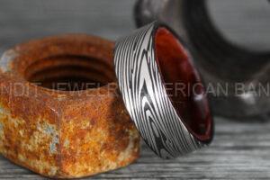 Damascus Steel Ring, Damascus Steel Wedding Ring, Damascus Steel Wedding Band, Black Wedding Ring, Black Damascus Steel Wedding Ring