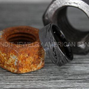 IMG_0338 Damascus Steel Ring, Damascus Steel Wedding Ring, Damascus Steel Wedding Band, Black Wedding Ring, Black Damascus Steel Wedding Ring