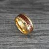 IMG_0361 Wood Ring, Wood Wedding Band, Wood Wedding Ring, Yellow Gold Wedding Band