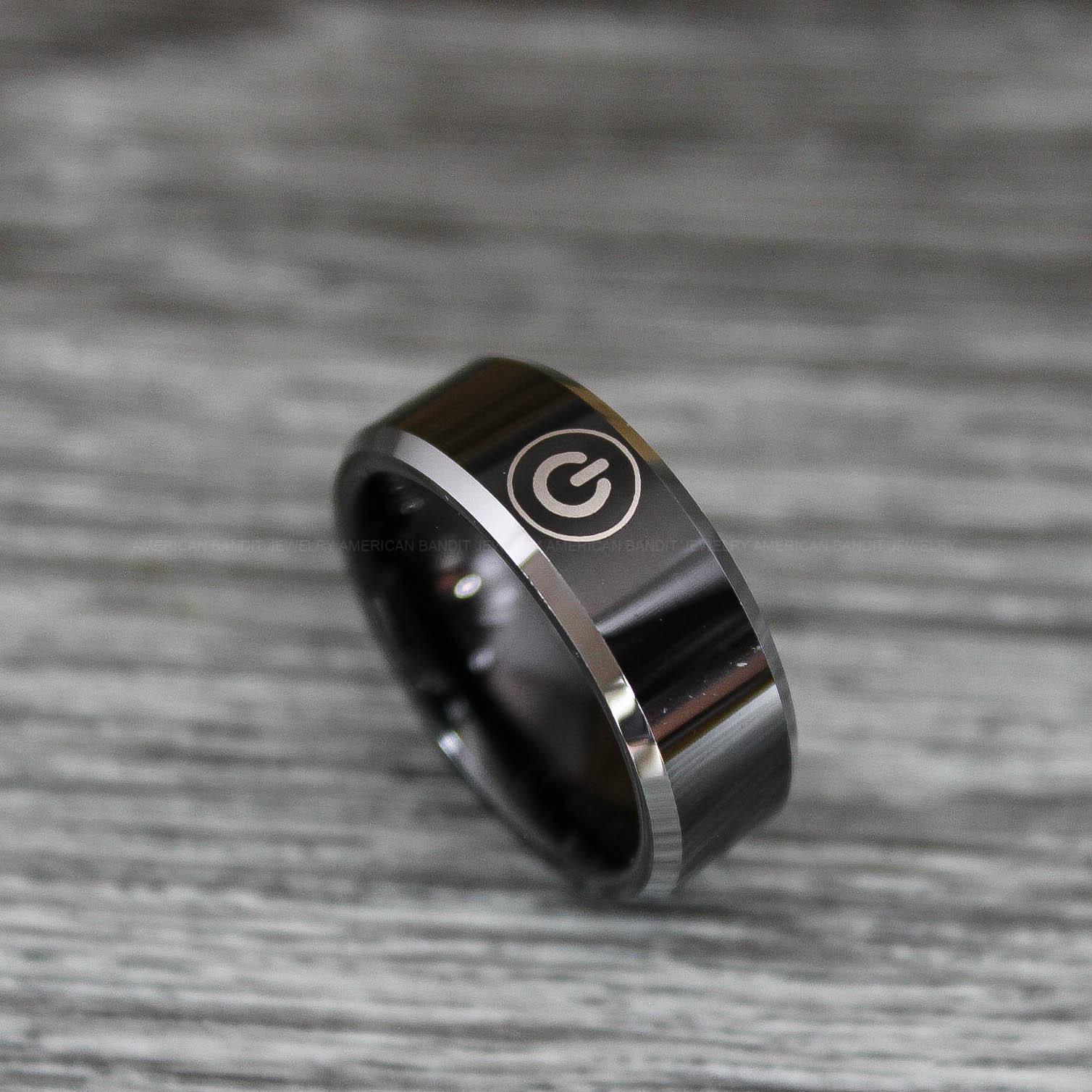 IMG_0503 Circuit Board Ring, Power Button Ring, Circuit Board Wedding Band, Gamer Ring, Gamer Wedding Band - Image 1