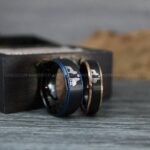 Howling Wolves Ring, Wolf Ring, Couple Wedding Rings, Couple Rings, Wolves Ring, Wolf Howl Ring, Black Wedding Bands, Matching Wedding Rings