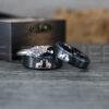IMG_1245 Howling Wolves Ring, Wolf Ring, Couple Wedding Rings, Couple Rings, Wolves Ring, Wolf Howl Ring, Black Wedding Bands, Matching Wedding Rings