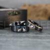 Howling Wolves Ring, Wolf Ring, Couple Wedding Rings, Couple Rings, Wolves Ring, Wolf Howl Ring, Black Wedding Bands, Matching Wedding Rings