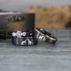 Howling Wolves Ring, Wolf Ring, Couple Wedding Rings, Couple Rings, Wolves Ring, Wolf Howl Ring, Black Wedding Bands, Matching Wedding Rings
