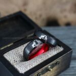 Howling Wolves Ring, Wolf Ring, Black Ring, Black Tungsten Ring, Wolves Ring, Wolf Howl Ring, Black Wedding Band - Image 4