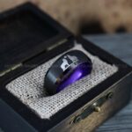 Howling Wolves Ring, Wolf Ring, Black Ring, Black Tungsten Ring, Wolves Ring, Wolf Howl Ring, Black Wedding Band