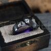 Howling Wolves Ring, Wolf Ring, Couple Wedding Rings, Couple Rings, Wolves Ring, Wolf Howl Ring, Black Wedding Bands, Matching Wedding Rings