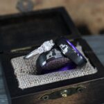 Howling Wolves Ring, Wolf Ring, Couple Wedding Rings, Couple Rings, Wolves Ring, Wolf Howl Ring, Black Wedding Bands, Matching Wedding Rings