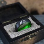 Howling Wolves Ring, Wolf Ring, Black Ring, Black Tungsten Ring, Wolves Ring, Wolf Howl Ring, Black Wedding Band