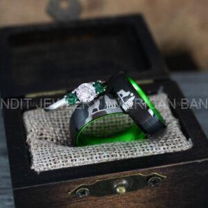 IMG_1268 Howling Wolves Ring, Wolf Ring, Couple Wedding Rings, Couple Rings, Wolves Ring, Wolf Howl Ring, Black Wedding Bands, Matching Wedding Rings