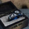 Howling Wolves Ring, Wolf Ring, Couple Wedding Rings, Couple Rings, Wolves Ring, Wolf Howl Ring, Black Wedding Bands, Matching Wedding Rings