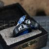Howling Wolves Ring, Wolf Ring, Couple Wedding Rings, Couple Rings, Wolves Ring, Wolf Howl Ring, Black Wedding Bands, Matching Wedding Rings
