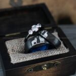 Howling Wolves Ring, Wolf Ring, Couple Wedding Rings, Couple Rings, Wolves Ring, Wolf Howl Ring, Black Wedding Bands, Matching Wedding Rings