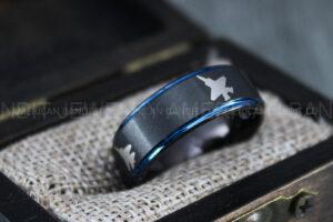 Fighter Aircraft Ring, Army Ring, Military Ring, Airforce Ring, Military Jewelry, Black Wedding Band, His Wedding Band, Fighter Jet Wedding
