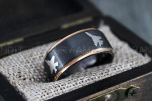 Fighter Aircraft Ring, Army Ring, Military Ring, Airforce Ring, Military Jewelry, Black Wedding Band, His Wedding Band, Fighter Jet Wedding