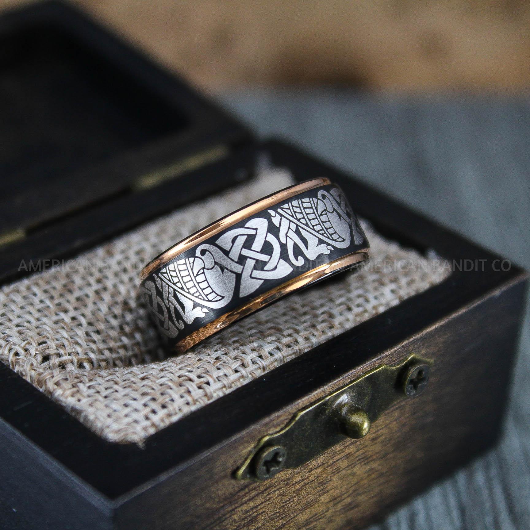 IMG_1412 Aztec Rings, Aztec Jewelry, Aztec Wedding Bands, Mayan Aztec Rings, Mayan Wedding Bands, Mayan Jewelry, Tribal Wedding Rings, Tribal Jewelry - Image 1