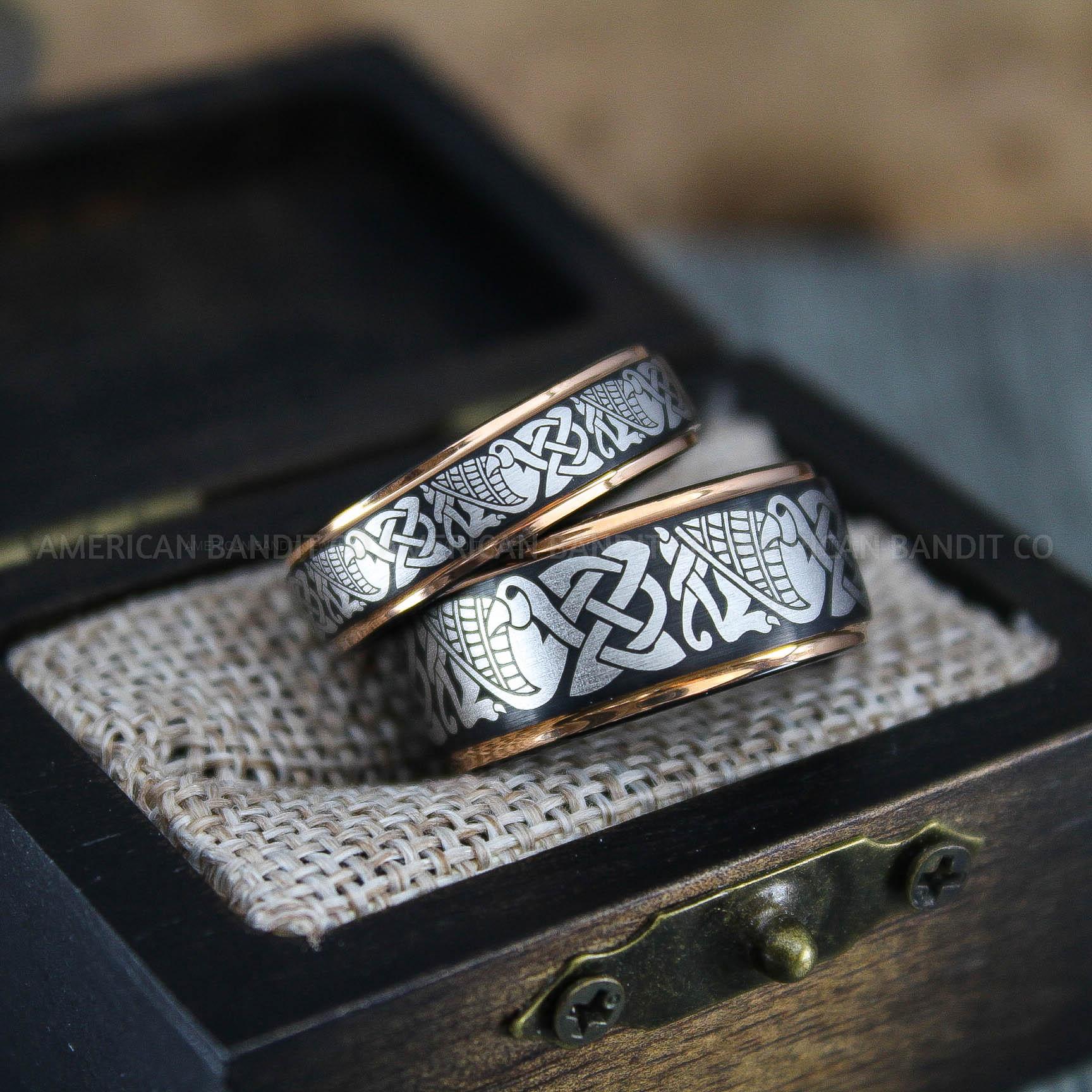 IMG_1413 Aztec Rings, Aztec Jewelry, Aztec Wedding Bands, Mayan Aztec Rings, Mayan Wedding Bands, Mayan Jewelry, Tribal Wedding Rings, Tribal Jewelry - Image 1