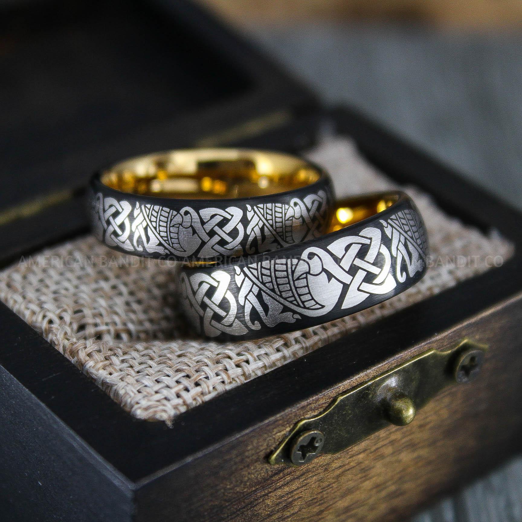 IMG_1417 Aztec Rings, Aztec Jewelry, Aztec Wedding Bands, Mayan Aztec Rings, Mayan Wedding Bands, Mayan Jewelry, Tribal Wedding Rings, Tribal Jewelry - Image 1