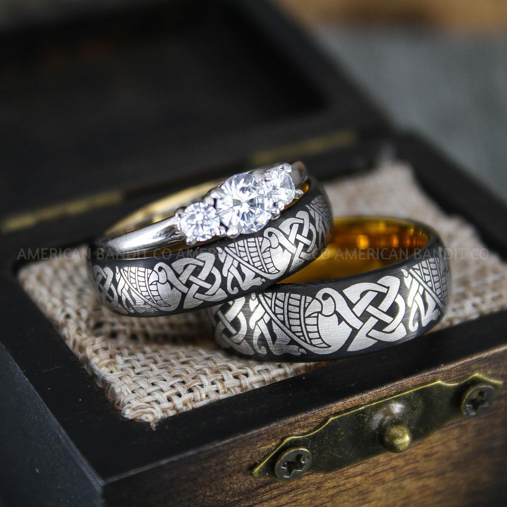IMG_1418 Aztec Rings, Aztec Jewelry, Aztec Wedding Bands, Mayan Aztec Rings, Mayan Wedding Bands, Mayan Jewelry, Tribal Wedding Rings, Tribal Jewelry - Image 1