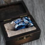 Ride or Die Rings, Blue Wedding Bands, Couple Ring Set, Matching Couple Rings - Image 3